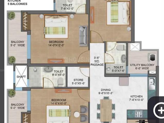 3 BHK Apartment in Indirapuram for resale Ghaziabad. The reference number is 18228698