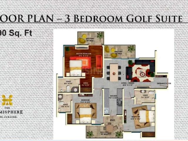 3 BHK Apartment in Jaypee Greens for resale Greater Noida. The reference number is 15877141