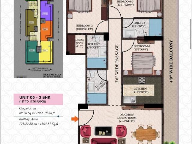 3 BHK Apartment in Lukarganj for resale Allahabad. The reference number is 14171305