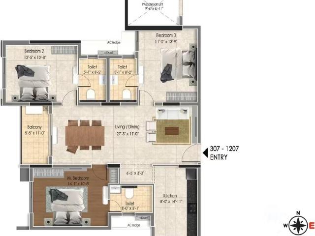 3 BHK Apartment in Madhavaram for resale Chennai. The reference number is 16845493
