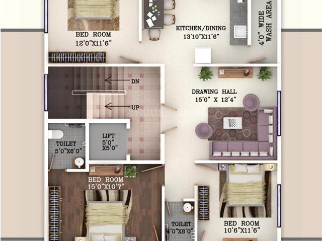 3 BHK Apartment in Manish Nagar for resale Nagpur. The reference number is 14356693