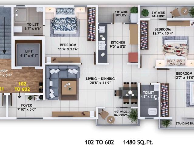 3 BHK Apartment in Manish Nagar for resale Nagpur. The reference number is 19744024