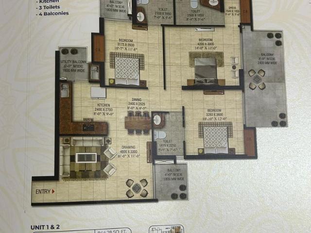 3 BHK Apartment in Noida Extension for resale Greater Noida. The reference number is 20250766
