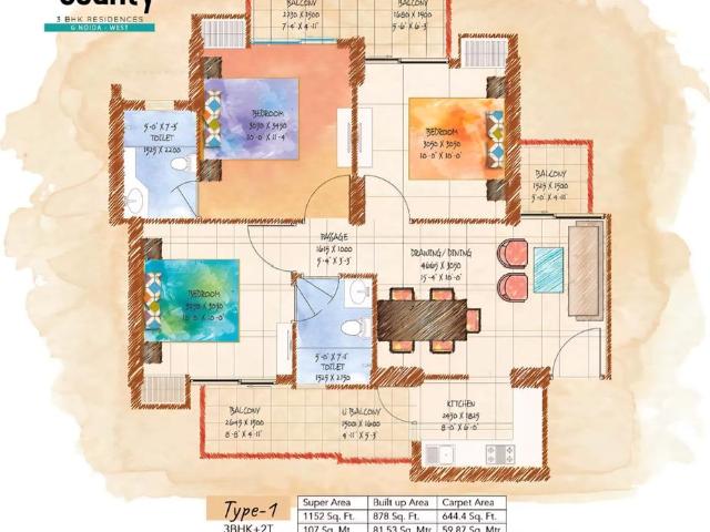 3 BHK Apartment in Noida Extension for resale Greater Noida. The reference number is 20316735