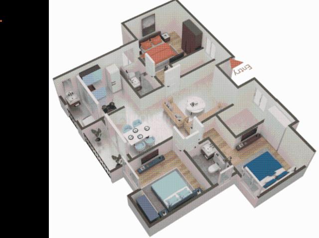 3 BHK Apartment in Navalur for resale Chennai. The reference number is 19105549