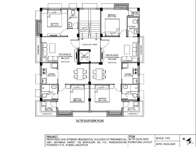 3 BHK Apartment in New Garia for resale Kolkata. The reference number is 19740653