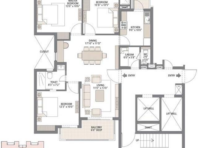 3 BHK Apartment in Sector 102 for resale Gurgaon. The reference number is 19689700