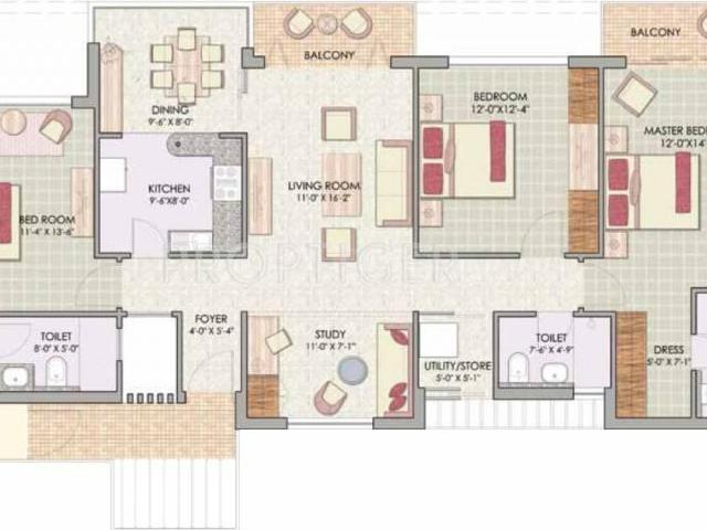 3 BHK Apartment in Sector 128 for resale Noida. The reference number is 19835309