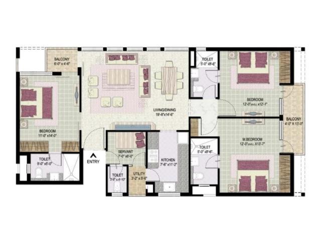 3 BHK Apartment in Sector 131 for resale Noida. The reference number is 15203306