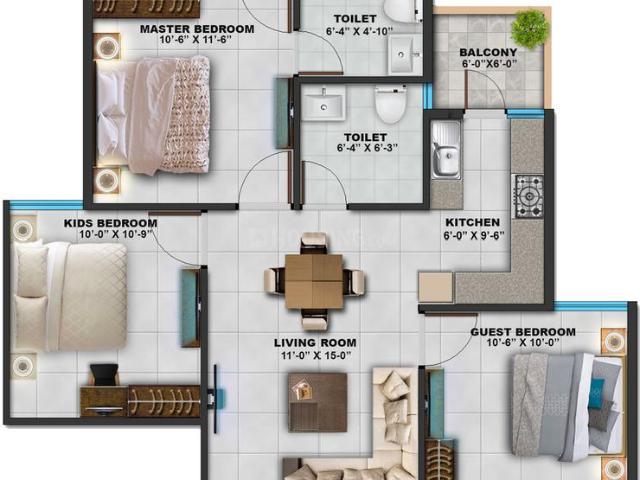 3 BHK Apartment in Sector 45 for resale Faridabad. The reference number is 7925914