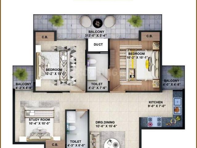 3 BHK Apartment in Sector 86 for resale Faridabad. The reference number is 19949357