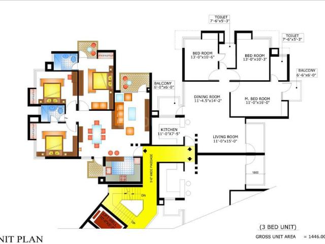 3 BHK Apartment in Sector 89 for resale Faridabad. The reference number is 19750536