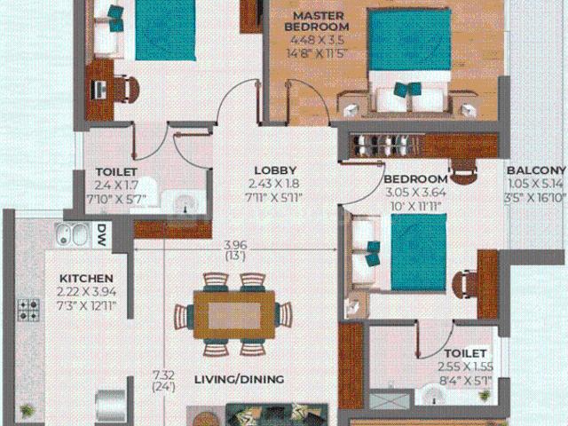 3 BHK Apartment in Sector 93 for resale Gurgaon. The reference number is 15350787