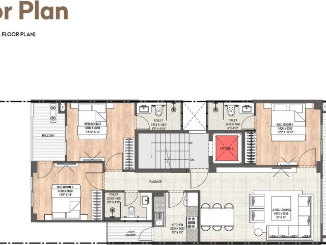3 BHK Apartment in Sector 93 for resale Gurgaon. The reference number is 15440484