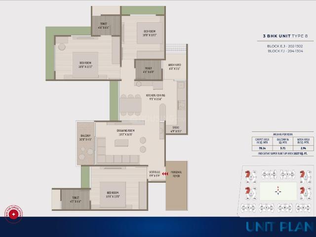 3 BHK Apartment in Shela for resale Ahmedabad. The reference number is 16202776