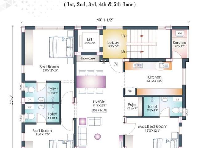 3 BHK Apartment in Shenoy Nagar for resale Chennai. The reference number is 15107014