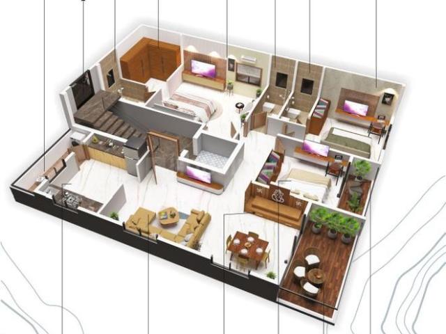 3 BHK Apartment in Swawlambi Nagar for resale Nagpur. The reference number is 20166391