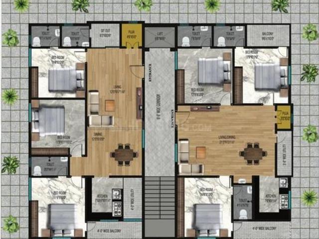 3 BHK Apartment in Pothinamallayya Palem for resale Visakhapatnam. The reference number is 20473166
