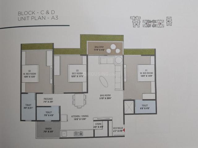 3 BHK Apartment in Paldi for resale Ahmedabad. The reference number is 18767909