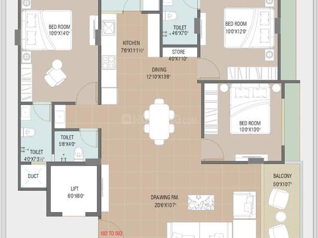 3 BHK Apartment in Paldi for resale Ahmedabad. The reference number is 20835405