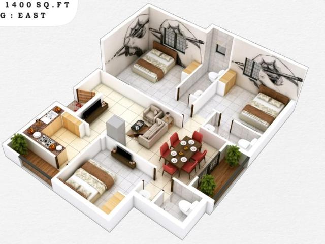 3 BHK Apartment in Pammal for resale Chennai. The reference number is 20584518