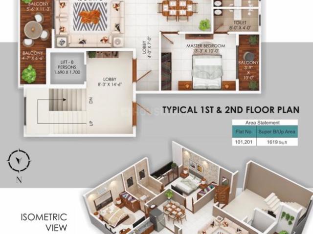 3 BHK Apartment in Pratap Nagar for resale Nagpur. The reference number is 19737233
