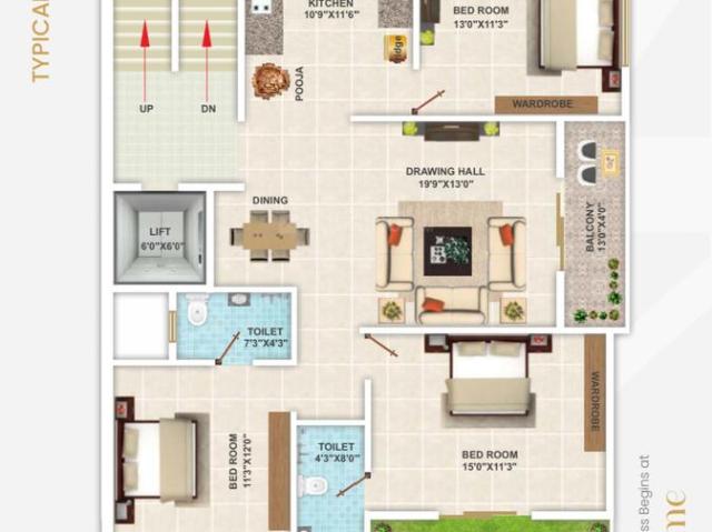 3 BHK Apartment in Pratap Nagar for resale Nagpur. The reference number is 10298613