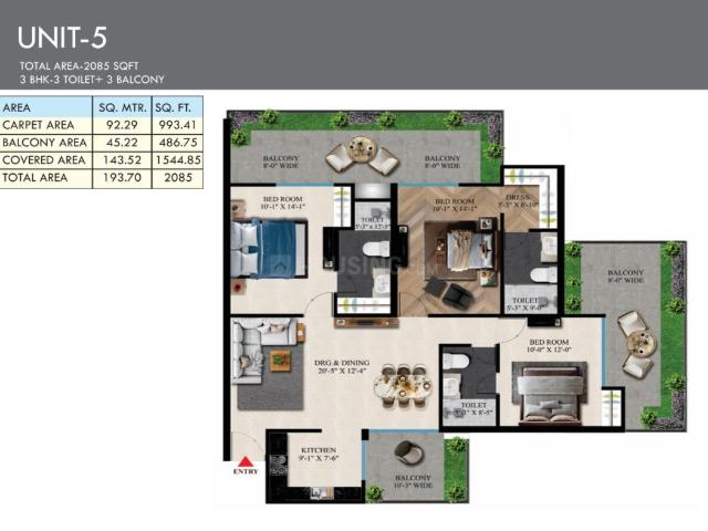3 BHK Apartment in Raj Nagar Extension for resale Ghaziabad. The reference number is 16367853