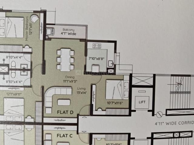 3 BHK Apartment in Rajpur for resale Kolkata. The reference number is 17262369
