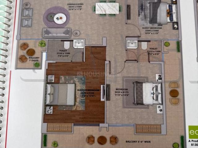 3 BHK Apartment in Wave City for resale Ghaziabad. The reference number is 17431469