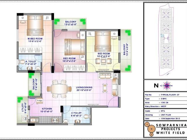 3 BHK Apartment in Whitefield for resale Bengaluru. The reference number is 20328110