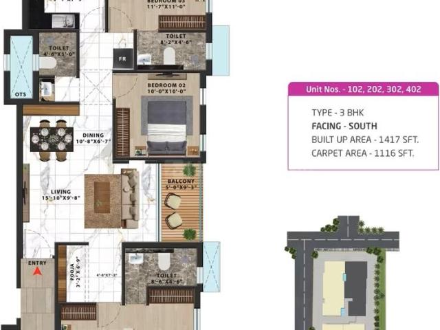 3 BHK Apartment in Tambaram East for resale Chennai. The reference number is 19260885