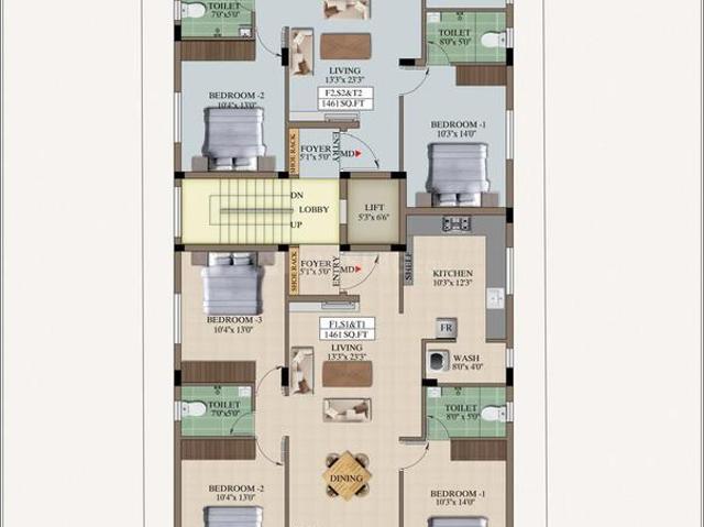 3 BHK Apartment in Ullagaram for resale Chennai. The reference number is 20627824