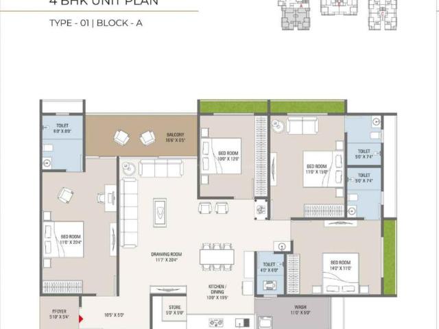3 BHK Apartment in Vaishno Devi Circle for resale Ahmedabad. The reference number is 20834387