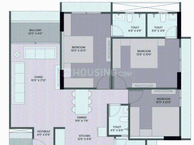 3 BHK Apartment in Vasna for resale Ahmedabad. The reference number is 18282698
