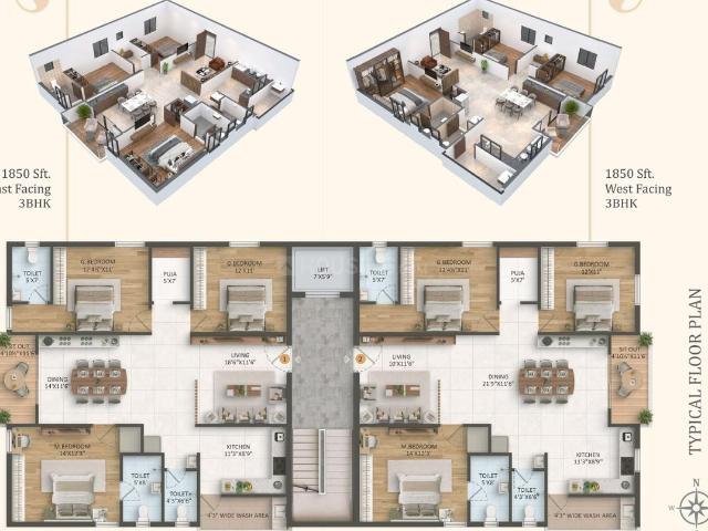3 BHK Apartment in Venkateswara Nagar for resale Rajahmundry. The reference number is 15745942