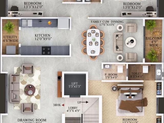 3 BHK Apartment in Vivekanand Nagar for resale Nagpur. The reference number is 19944024