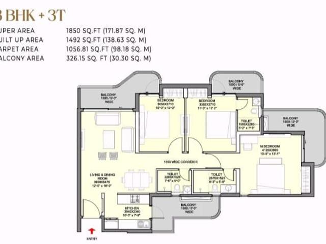 3 BHK Apartment in Yeida for resale Greater Noida. The reference number is 20828732