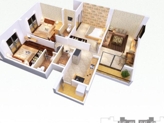 3 BHK Apartment in Zingabai Takli for resale Nagpur. The reference number is 20262600