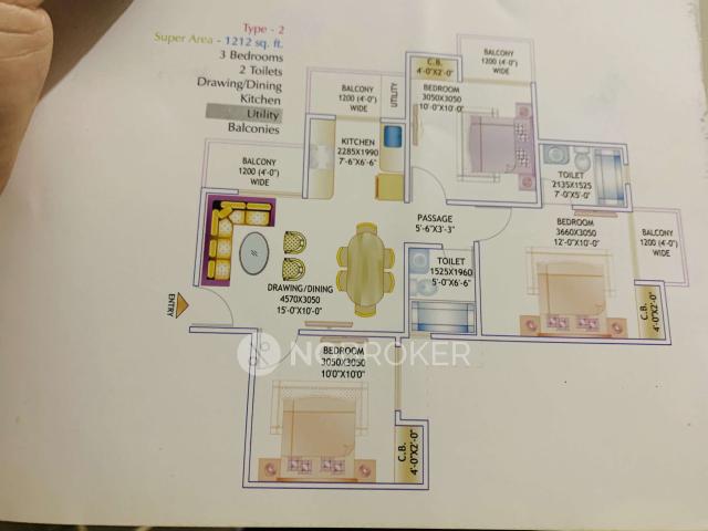 3 BHK Flat In Mayfair Residency for Rent In Techzone 4