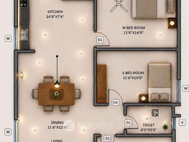 3 BHK Flat In Avl Samskruthi, Manikonda for Rent In Puppalg