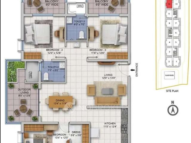 3 BHK Flat In Asbl Spire, Kokapet for Rent In Kokapet