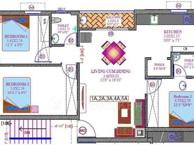 3 BHK Flat In Guru Vishnavi For Sale In Nanganallur