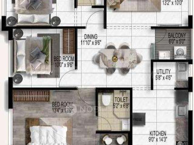 3 BHK Flat In Harmony Navrang For Sale In Kodambakkam