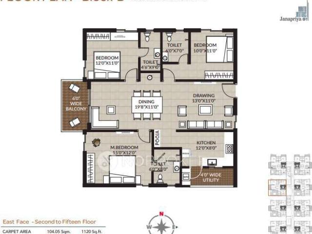 3 BHK Flat In Janapriya Y Junction For Sale In Moosapet
