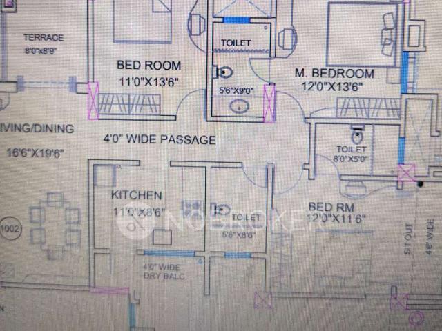 3 BHK Flat In Kumar Sophronia for Rent In Kalyani Nagar