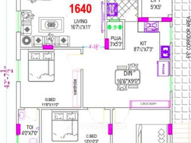 3 BHK Flat In Lahari Green Park, vnr College For Sale In H92m+gf2, Lahari Green Park Rd Number 2, Bachupally, Hyderabad, Telangana 500118, India