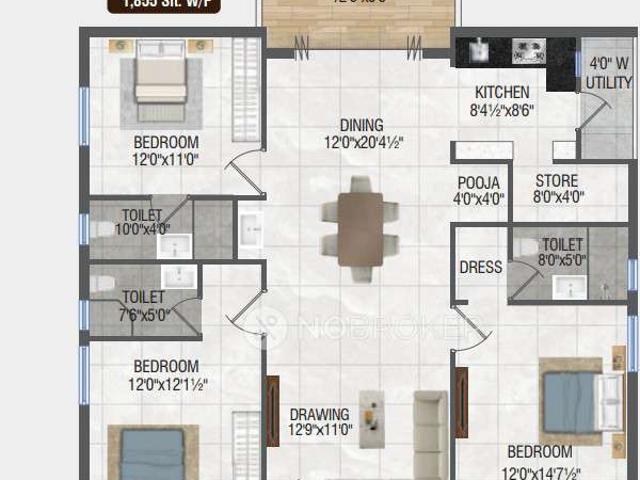 3 BHK Flat In Primark Eco Nest for Rent In Kompally