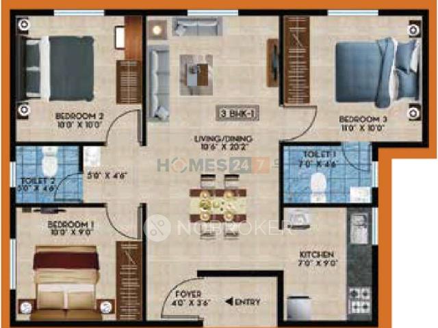 3 BHK Flat In Rainbow Oaks For Sale In Akshayanagar