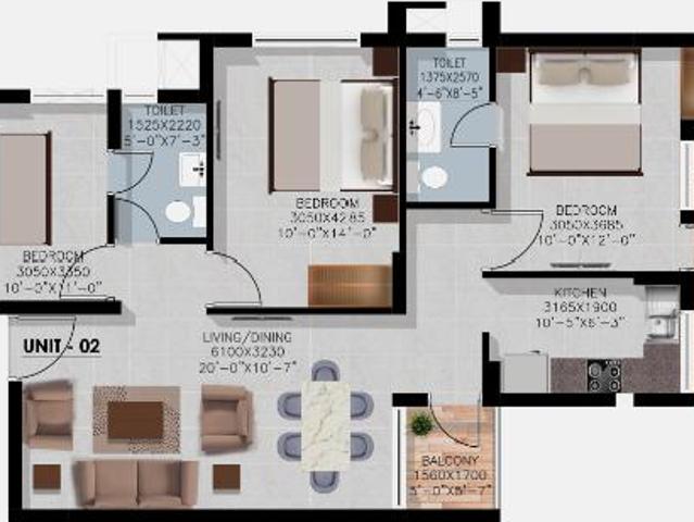 3 BHK Flat In Rising Homes At Dxp 92 For Sale In Sector 92